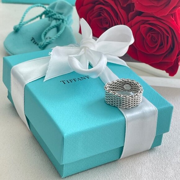 Tiffany & Co Sterling Silver Somerset Mesh Ring - Picture 3 of 3